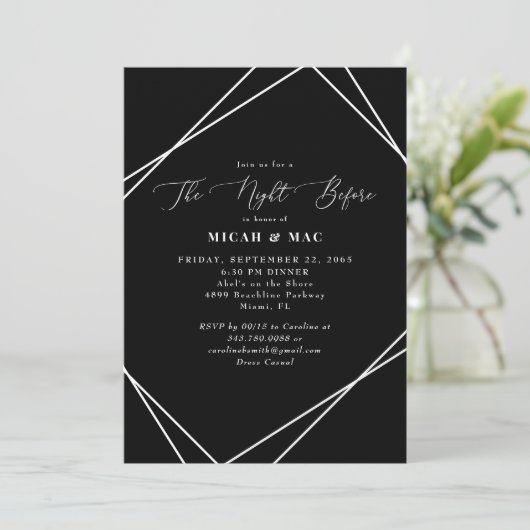 Zwart-wit - nacht voor repetitie kaart (Staand voorkant)