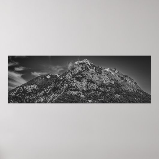 Zwart-wit Nahuel Huapi park landschap Poster (Voorkant)