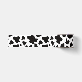 Zwart-wit namaak koeienhuid grosgrain lint