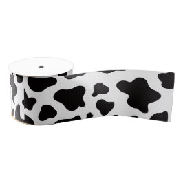 Zwart-wit namaak koeienhuid grosgrain lint