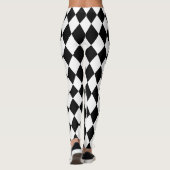 Zwart-wit narren diamant gotisch leggings (Achterkant)