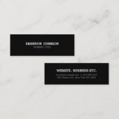 Zwart-wit Narrow Mini visitekaartje (Voorkant / Achterkant)