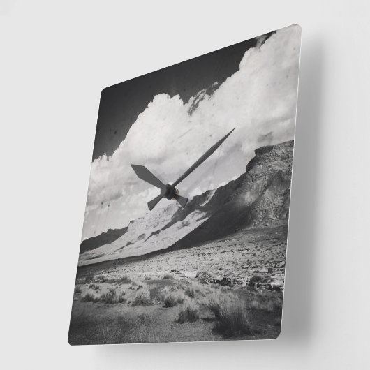 Zwart-wit Natuur fotograferen met bergen Vierkante Klok (Hoek)