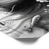 Zwart-wit Natuur Realistic Line Art Poster (Hoek)