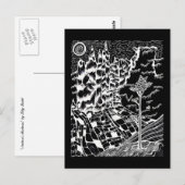 Zwart-wit Natuur Tekening Briefkaart (Voorkant / Achterkant)