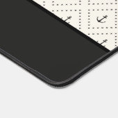 Zwart Wit Nautisch Patroon met Anker Bureaumat (Hoek)