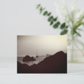 Zwart-wit nautische foto - boot Zeelandschap Briefkaart (Staand voorkant)