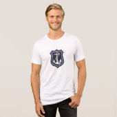 Zwart-wit nautische symbolen anker ontwerp Tri-Blend shirt (Voorkant volledig)
