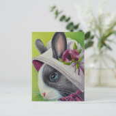Zwart-wit Nederlands konijn in Bonnet Waterverf Ar Briefkaart (Staand voorkant)