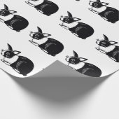 Zwart wit Nederlands konijnenpatroonpapier Cadeaupapier (Hoek)