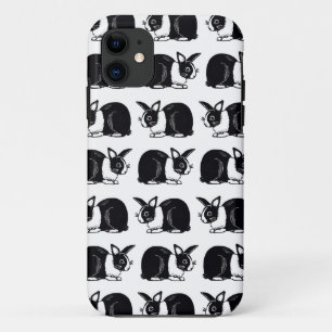 Zwart-wit Nederlands Rabbits iPhone 5/5s Hoesje