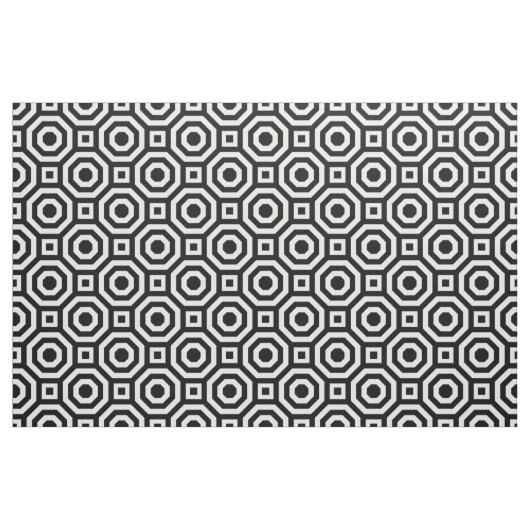 Zwart-wit nesten Octagon Fabric Stof (Fat Quarter)