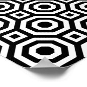 Zwart-wit nesten Octagon Poster (Hoek)