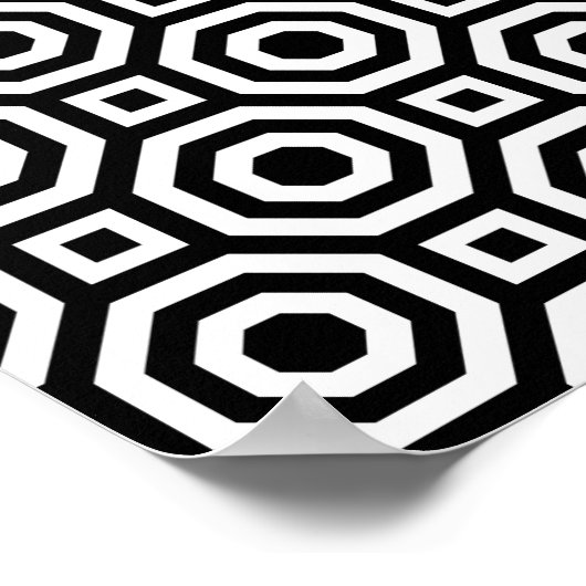Zwart-wit nesten Octagon Poster (Hoek)