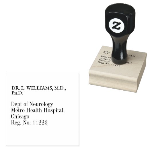 Zwart-wit Neurologie Dokter Adres Rubberstempel (Gestempeld)