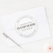 Zwart-wit Neutral Hand Made Circle Sticker (Envelop)