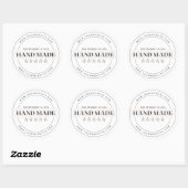 Zwart-wit Neutral Hand Made Circle Sticker (Vel)