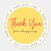 Zwart-wit Neutral Hand Made Circle Sticker (Voorkant)