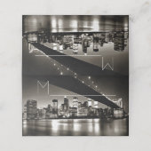 Zwart-wit New York bij nacht Plaatskaartje (Buitenkant ongevouwen)
