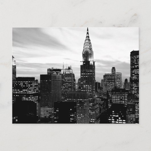 Zwart & Wit New York Briefkaart (Voorkant)