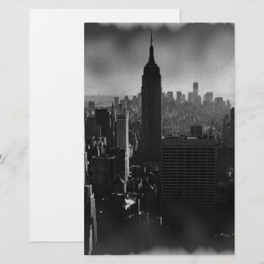 Zwart & Wit New York City Briefpapier (Voorkant / Achterkant)