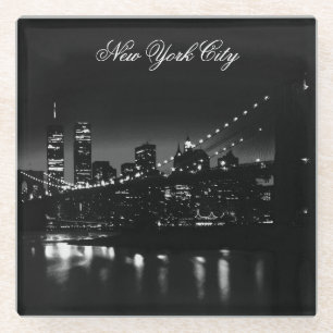 Zwart & Wit New York City Glazen Onderzetter