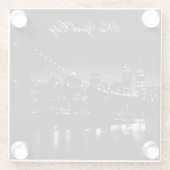 Zwart & Wit New York City Glazen Onderzetter (Achterkant)