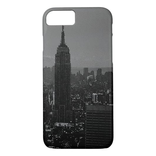 Zwart Wit New York City iPhone 7 Hoesje (Achterkant)