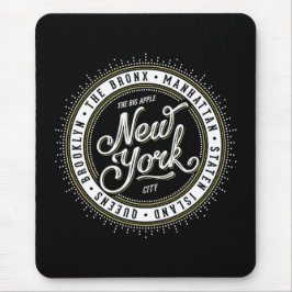 Zwart-wit New York City Logo Muismat