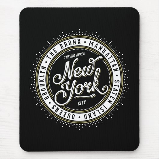 Zwart-wit New York City Logo Muismat (Voorkant)