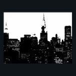 Zwart-wit New York City Pop Art Poster<br><div class="desc">New York City Midtown Old Style Afbeelding -  New York Artworks</div>