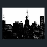 Zwart-wit New York City Pop Art Poster<br><div class="desc">New York City Midtown Old Style Afbeelding -  New York Artworks</div>