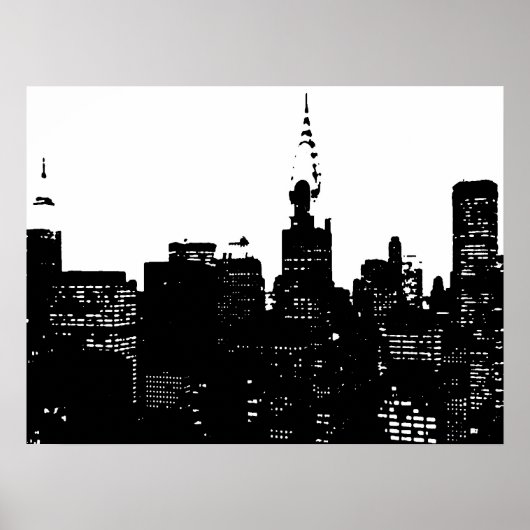 Zwart-wit New York City Pop Art Poster (Voorkant)