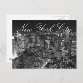 Zwart-wit New York City Script-Briefkaart Briefkaart (Voorkant / Achterkant)