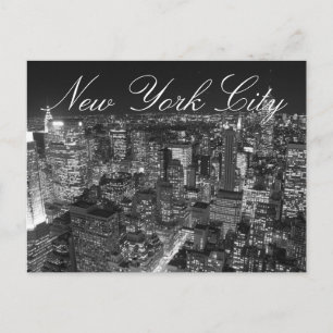 Zwart-wit New York City Script-Briefkaart Briefkaart
