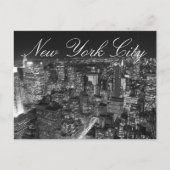 Zwart-wit New York City Script-Briefkaart Briefkaart (Voorkant)