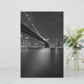 Zwart Wit New York City Silhouet Briefpapier (Staand voorkant)