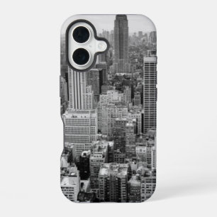 Zwart-wit New York City Silhouet iPhone 16 Hoesje