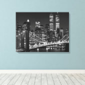 Zwart & Wit New York City Verpakt Canvas (Insitu (Houten vloer))