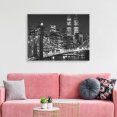 Zwart & Wit New York City Verpakt Canvas (Insitu (Woonkamer))