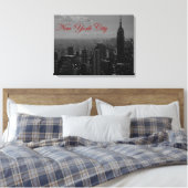 Zwart & Wit New York CityWrapped Canvas Afdruk (Insitu (Slaapkamer))