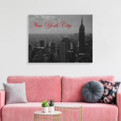 Zwart & Wit New York CityWrapped Canvas Afdruk (Insitu (Woonkamer))