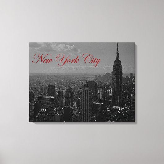 Zwart & Wit New York CityWrapped Canvas Afdruk (Voorkant)