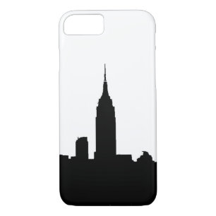 Zwart Wit New York Silhouet iPhone 7 Hoesje