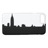 Zwart Wit New York Silhouet iPhone 7 Hoesje (Achterkant (Horizontaal))