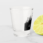 Zwart-wit New York silhouet Shot Glas (Links)