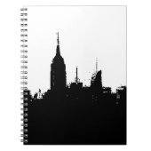 Zwart Wit New York Silhouette Skyline Notitieboek (Voorkant)
