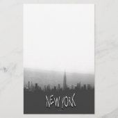 Zwart-wit New York Skyline Briefpapier (Voorkant)