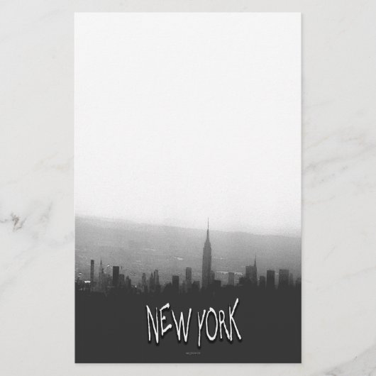 Zwart-wit New York Skyline Briefpapier (Voorkant)
