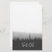 Zwart-wit New York Skyline Briefpapier (Voorkant / Achterkant)